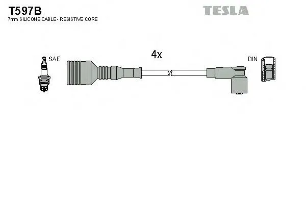 Zestaw przewodów wysokiego napięcia T597B Tesla