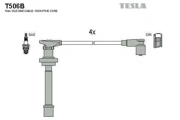Zestaw przewodów wysokiego napięcia T506B Tesla