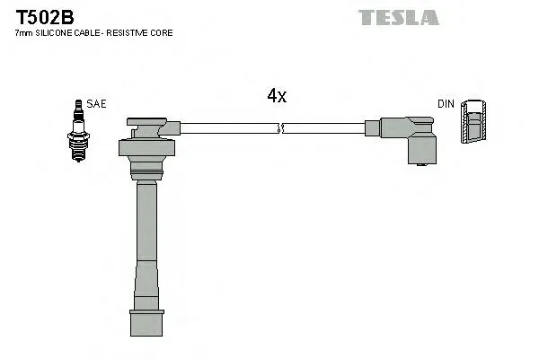 Zestaw przewodów wysokiego napięcia T502B Tesla