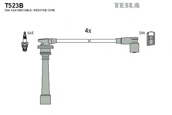 Zestaw przewodów wysokiego napięcia T523B Tesla