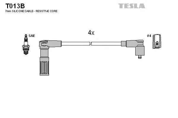 Zestaw przewodów wysokiego napięcia T013B Tesla
