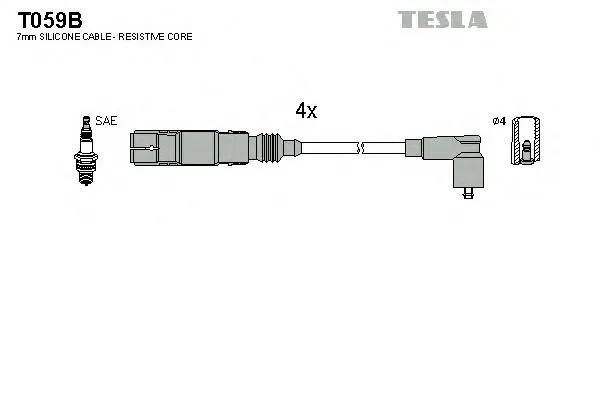 Zestaw przewodów wysokiego napięcia T059B Tesla