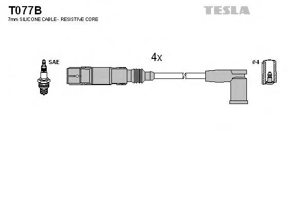 Zestaw przewodów wysokiego napięcia T077B Tesla