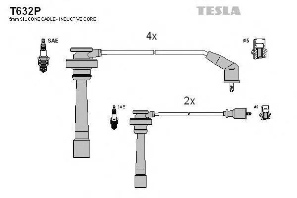 Zestaw przewodów wysokiego napięcia T632P Tesla