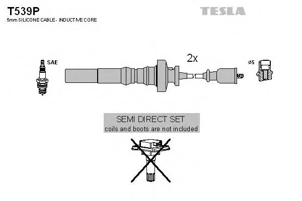 Zestaw przewodów wysokiego napięcia T539P Tesla