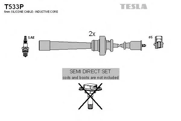 Zestaw przewodów wysokiego napięcia T533P Tesla