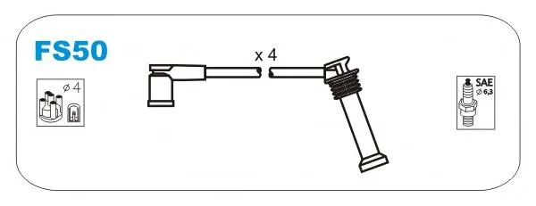 Zestaw przewodów wysokiego napięcia FS50 Janmor
