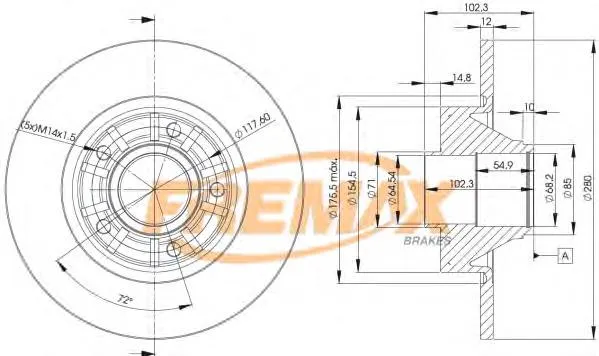 Tarcza hamulcowa tylna BD6846 Fremax