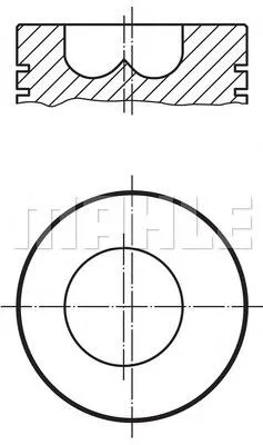 Tłok, komplet do jednego cylindru, 1. naprawa (+0,25) 0098901 Mahle Original