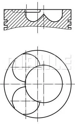 Tłok, komplet na 1 cylinder, 2. naprawa (+0,50) 0280602 Mahle Original