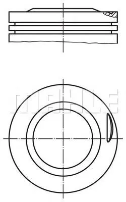 Tłok, komplet na 1 cylinder, 2. naprawa (+0,50) 0022501 Mahle Original