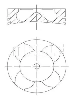 Tłok, komplet na 1 cylinder, 2. naprawa (+0,50) 0121103 Mahle Original