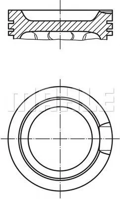 Tłok, komplet na 1 cylinder, 2. naprawa (+0,50) 0331602 Mahle Original
