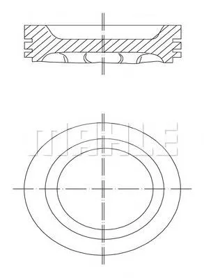 Tłok, komplet na 1 cylinder, 2. naprawa (+0,50) 0318802 Mahle Original