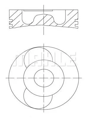 Tłok, komplet do jednego cylindru, STD 0402200 Mahle Original