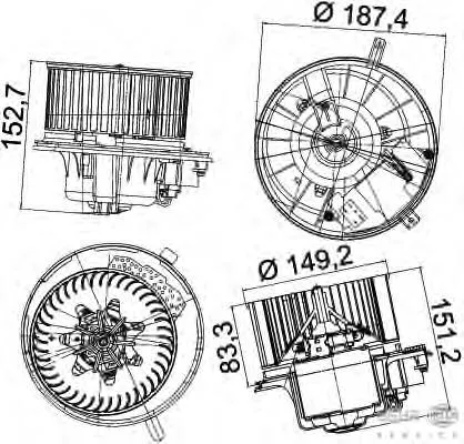 Silniczek wentylatora nagrzewnicy (ogrzewacza wnętrza) Skoda Octavia II A5 1Z3