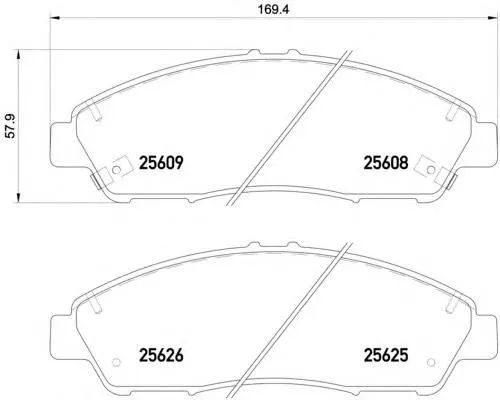 Klocki hamulcowe przednie tarczowe 45022TZ5R01 Honda