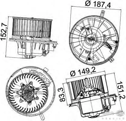 Silniczek wentylatora nagrzewnicy (ogrzewacza wnętrza) do Skoda Octavia II A5 1Z3