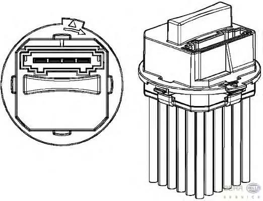 Rezystor wentylatora nagrzewnicy (ogrzewacza kabiny) 5HL351321321 HELLA