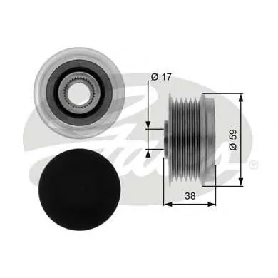 Koło pasowe alternatora 55186280 General Motors