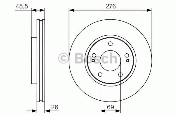Tarcza hamulcowa przednia 0986479S00 Bosch