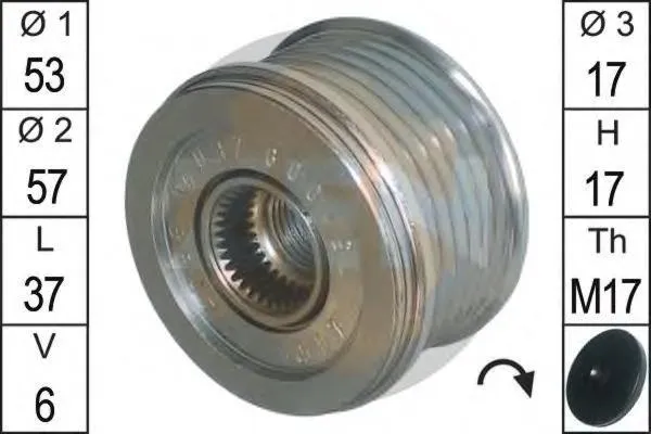 Koło pasowe alternatora 4891737AB Chrysler