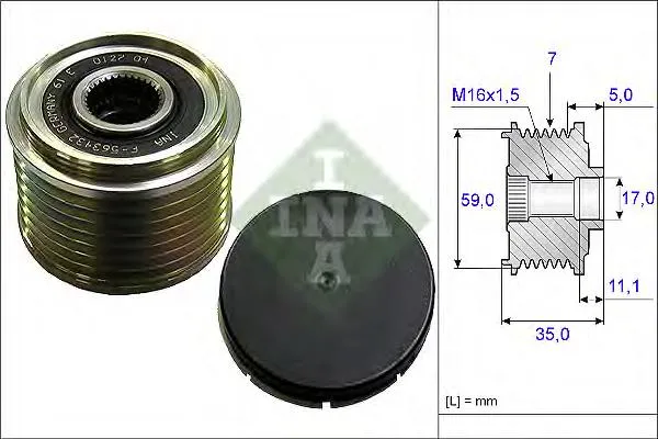 Koło pasowe alternatora F00M991192 Bosch