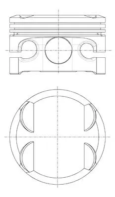 Tłok, komplet na 1 cylinder, 2. naprawa (+0,50) 8742220710 Nural