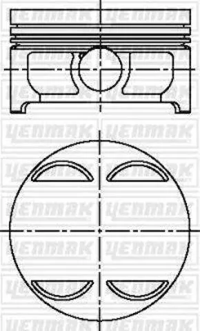 Tłok, komplet do jednego cylindru, STD 3104611000 Yenmak