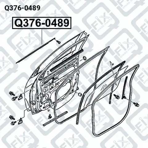 Listwa ochronna szyby opuszczanej drzwi przednich lewych Q3760489 Q-fix