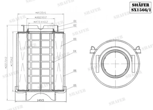 Filtr powietrza SX15661 Shafer