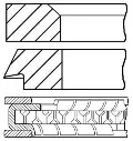 Pierścienie tłokowe na 1 cylinder, STD. Hyundai SOLARIS SBR11