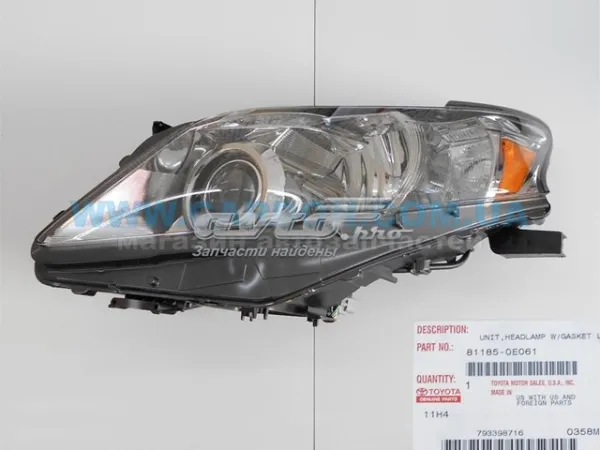 Reflektor lewy 811850E061 Toyota