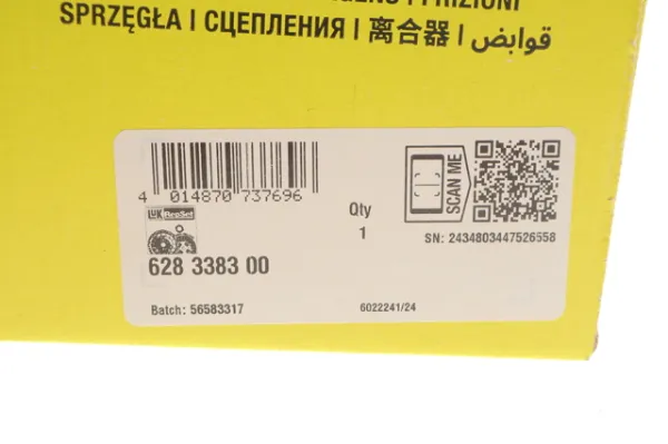 Zestaw sprzęgła (3 części) 628338300 LUK