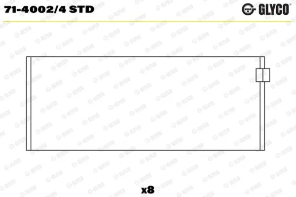 Panewki korbowodowe wału korbowego, zestaw, standardowe (STD) 7140024STD Glyco