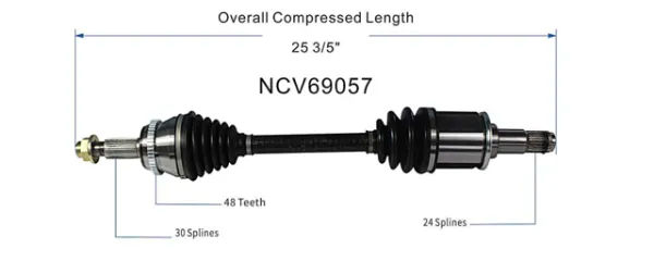 Półoś napędowa przednia lewa NCV69057 GSP