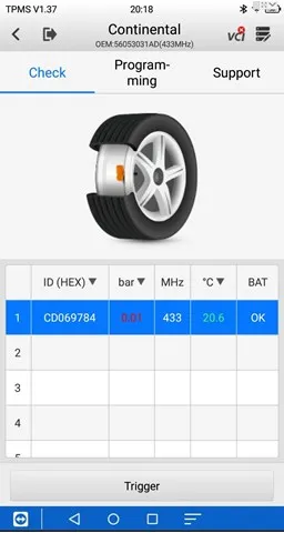 Czujnik ciśnienia w oponach 56053031AC Chrysler