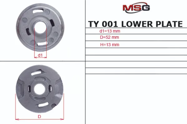 Zestaw naprawczy pompy wspomagania hydraulicznego TY001LPLATE MSG