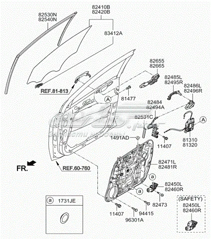 Zamek drzwi przednich prawych do KIA Sportage IV QL