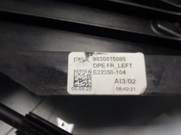 Mechanizm podnoszenia szyby drzwi przednich lewych Peugeot 308 III