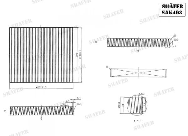 Filtr kabiny SAK493 Shafer