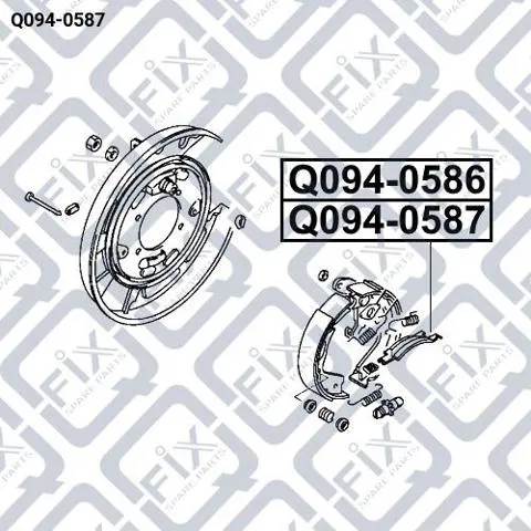 Zestaw naprawczy hamulca postojowego (ręcznego) Q0940587 Q-fix