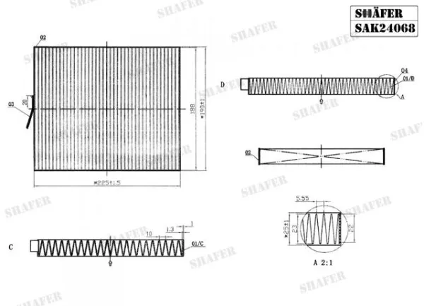 Filtr kabiny SAK24068 Shafer