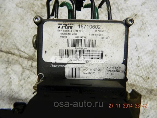Sterownik ABS  hydrauliczny Peugeot 407 SW 6E