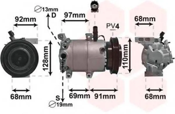 Sprężarka klimatyzacji 977011E100 Hyundai/Kia