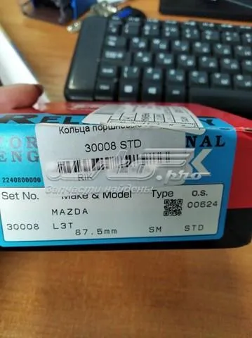 Zestaw pierścieni tłokowych do silnika, STD 30008STD Riken