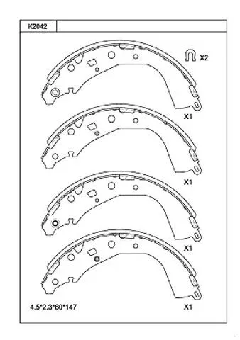 Klocki hamulcowe tylne bębnowe 0449560080 Toyota