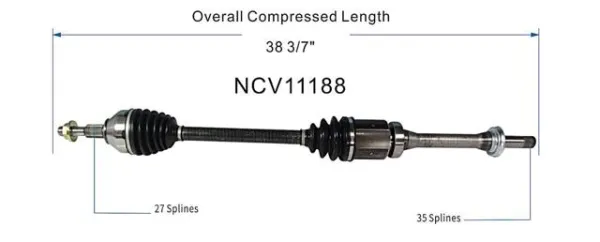 Półoś napędowa przednia prawa NCV11188 GSP