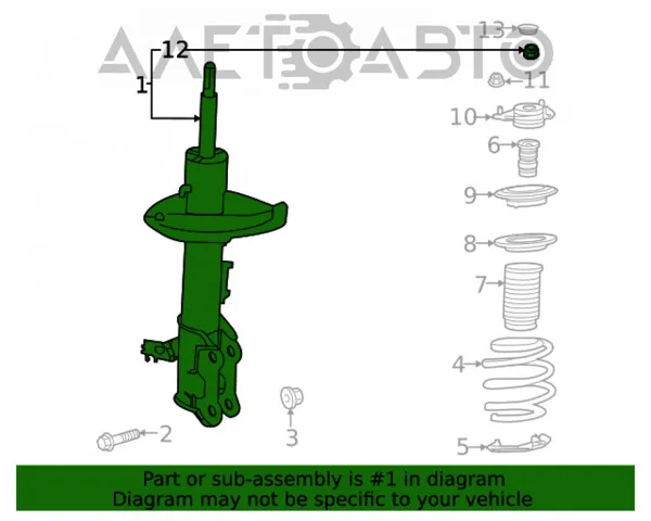 Amortyzator przedni prawy 4851080B45 Toyota