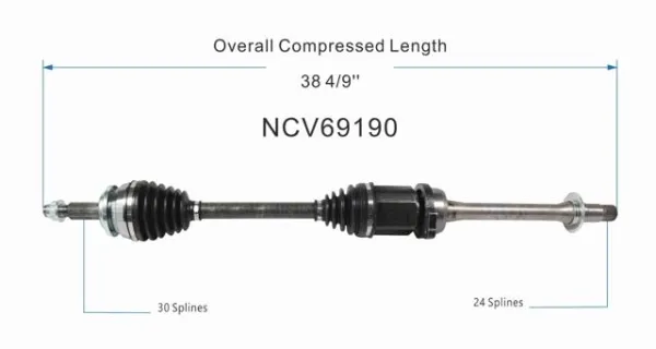 Półoś napędowa przednia prawa NCV69190 GSP